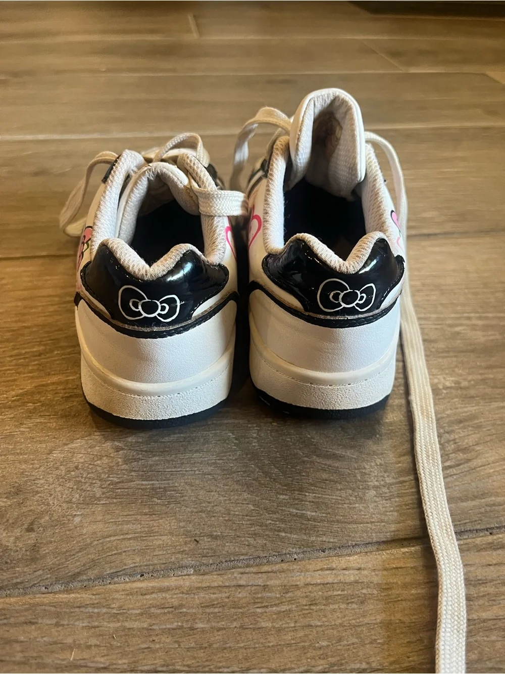 Hello Kitty White, Black and Pink Kids Sneakers